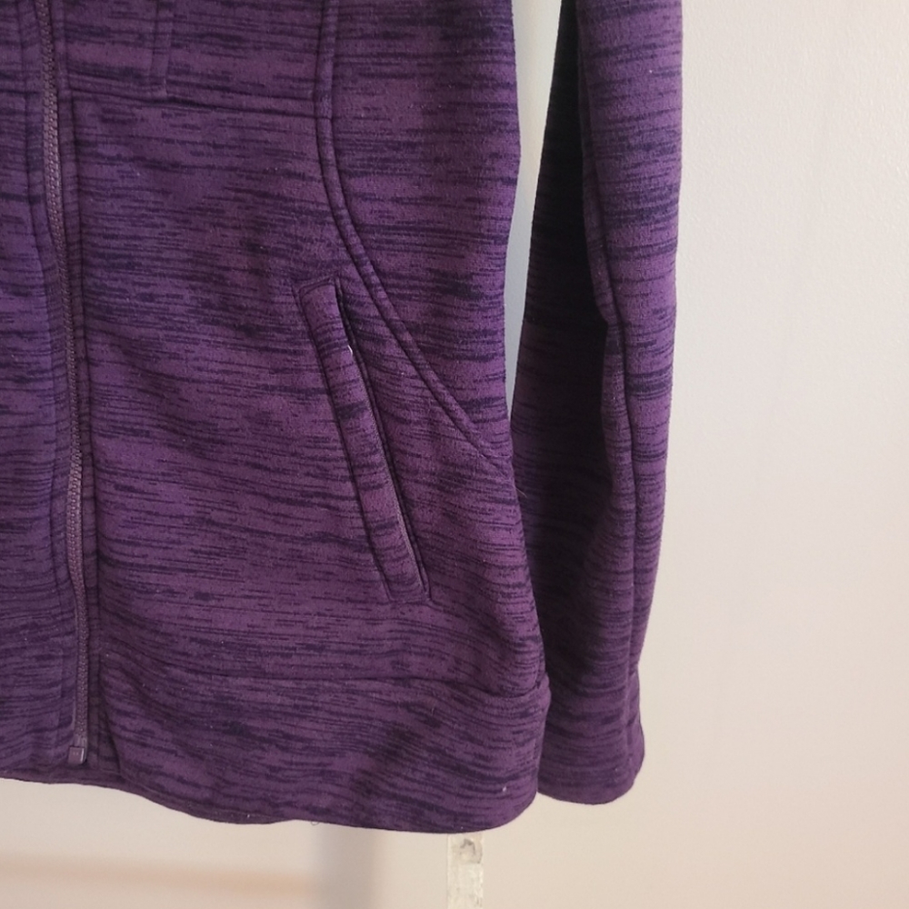 Athleta sweatshirt womens small purple marled full zip fleece hooded - Picture 3 of 5